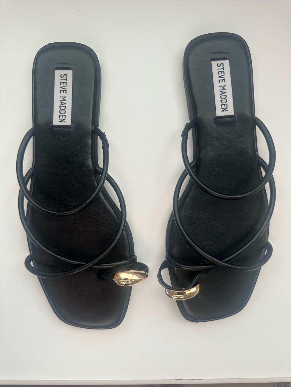 Steve Madden Adriell Black Sandals Size 9 1/2 - Picture 1 of 5